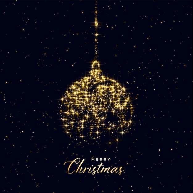 Free vector christmas ball made with golden sparkles