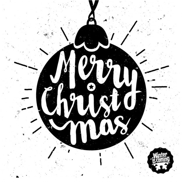 Free vector christmas ball with lettering