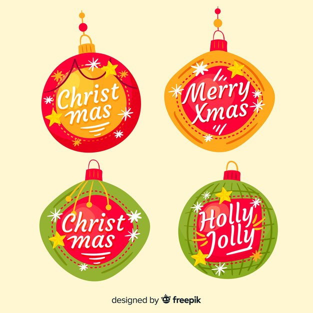 Christmas balls in flat design