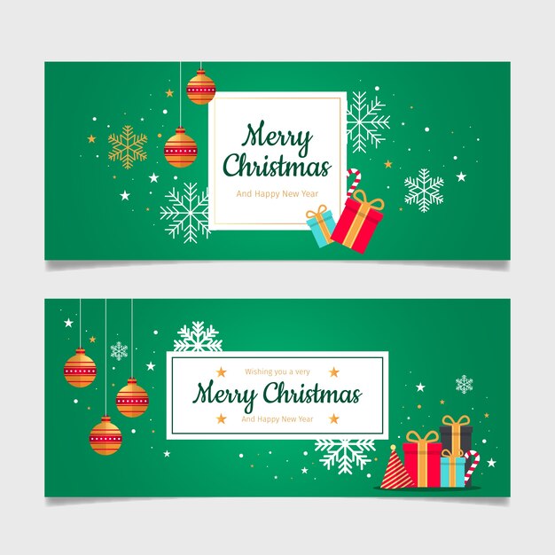 Christmas banners in flat design