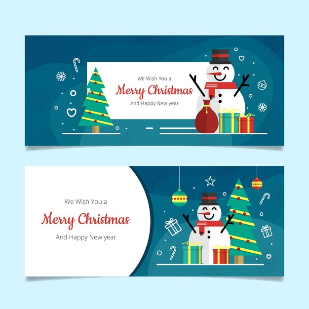 Christmas banners in flat design