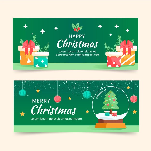 Christmas banners in flat design