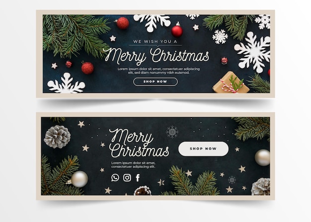 Christmas banners with greeting