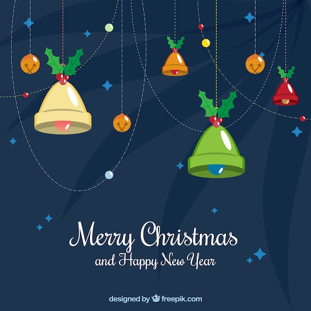 Free Vector christmas bells decoration garlands 