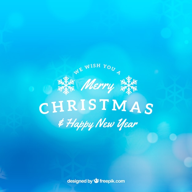 Christmas blurred blue background