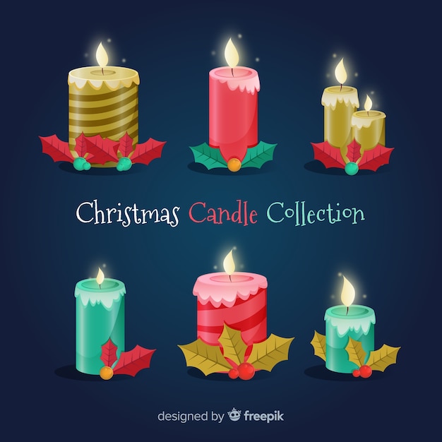 Christmas candle realistic candle collection