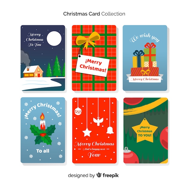 Free vector christmas card collection