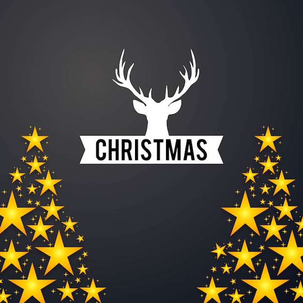 Free Vector christmas card design with elegant design and dark background vector