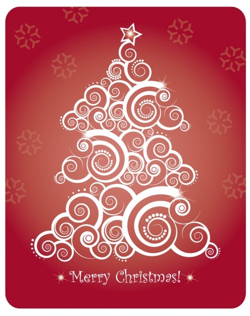 Free Vector christmas card with abstract christmas tree