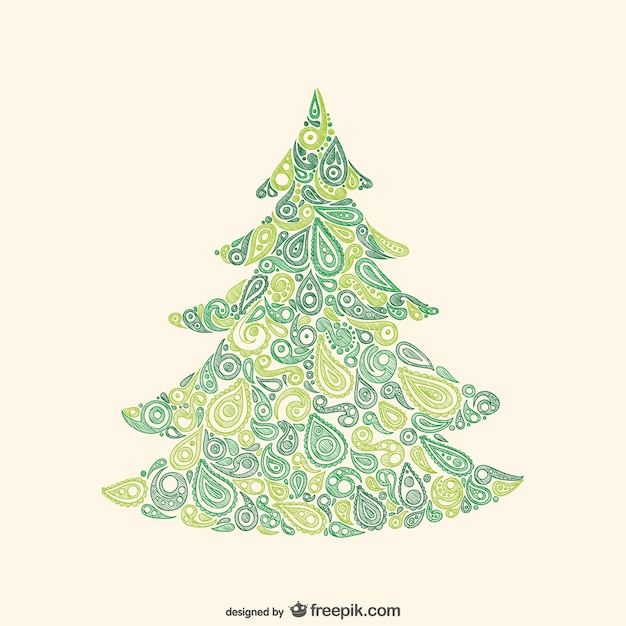 Christmas card with abstract tree