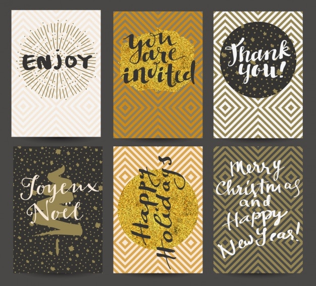 Free Vector christmas cards collection