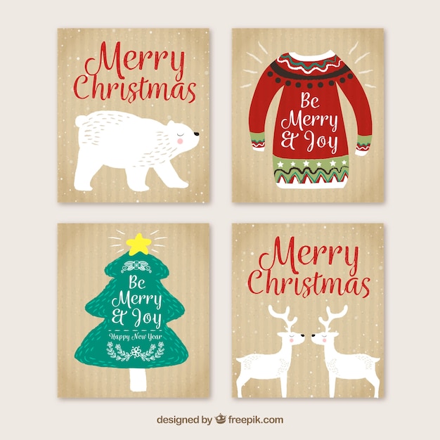 Free vector christmas cards with original style