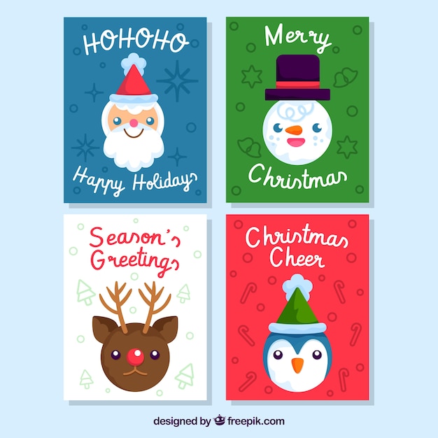 Christmas cards with smiley faces