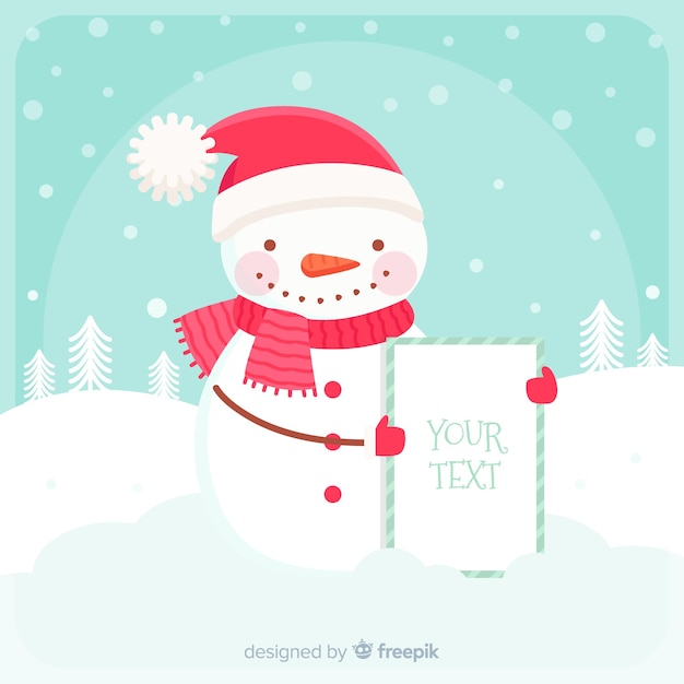 Free vector christmas character holding white empty card