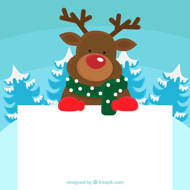 Free vector christmas character with letter