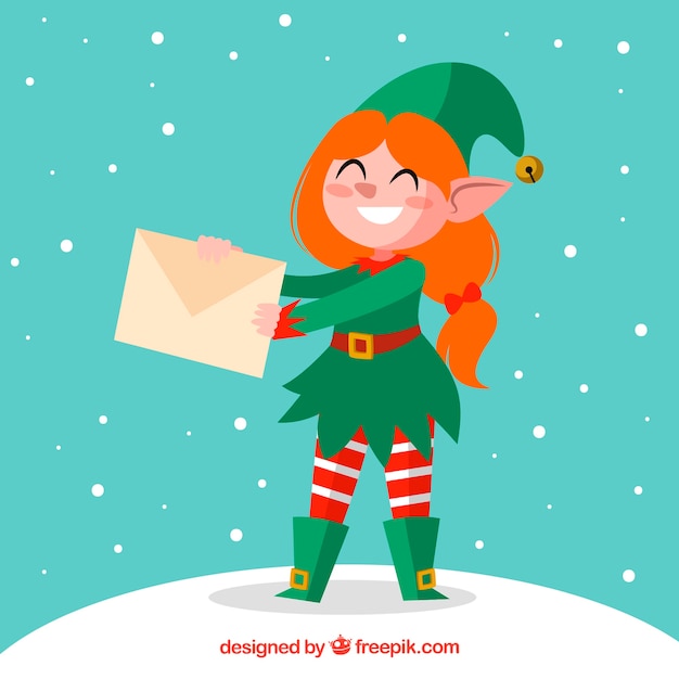 Christmas character with letter