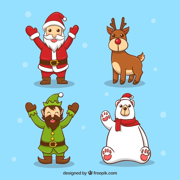 Christmas characters with cute style