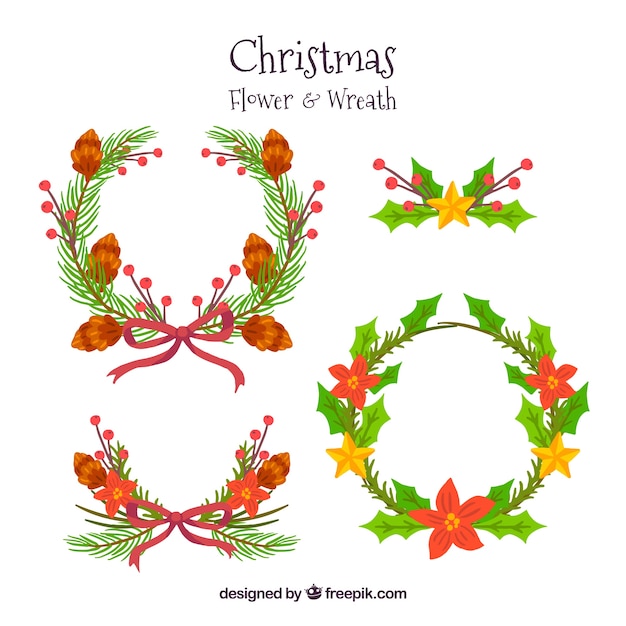 Christmas collection of wreaths and flowers