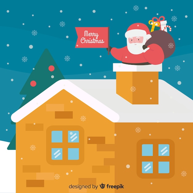 Free Vector christmas concept with flat design background