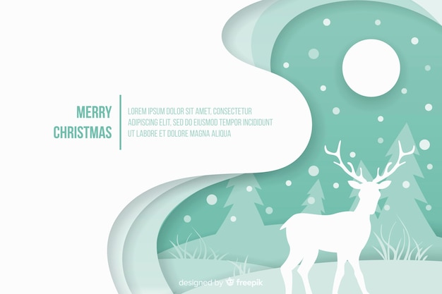 Free Vector christmas concept with paper style background