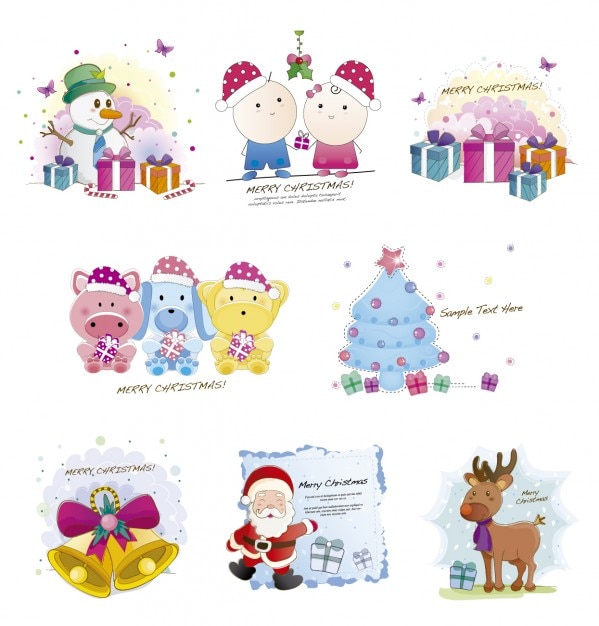 Free Vector christmas cute illustration 