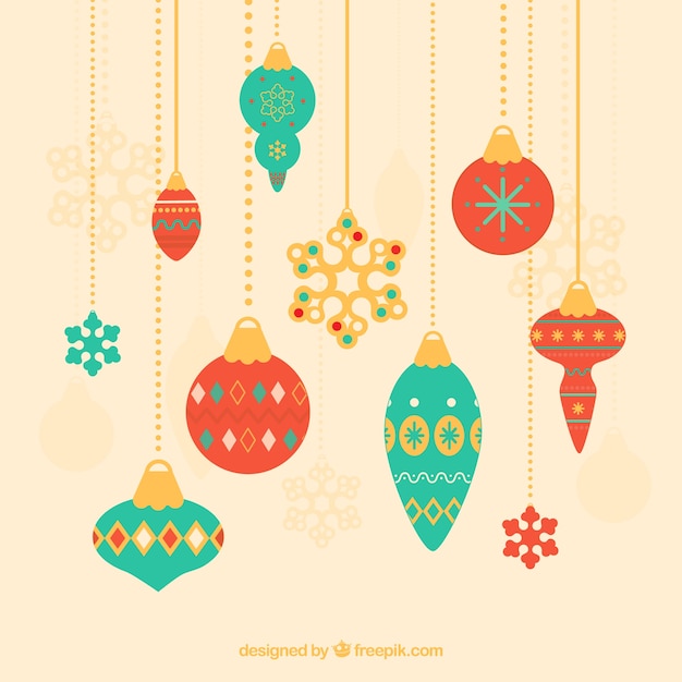 Christmas decoration background with elegant baubles