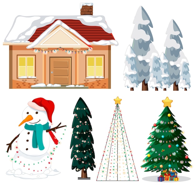 Free vector christmas decoration elements vector set