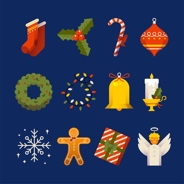 Christmas decoration in flat design