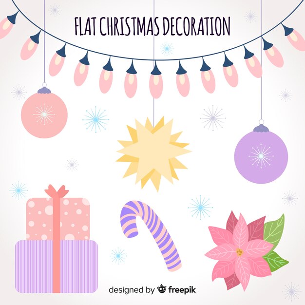 Christmas decoration in flat style