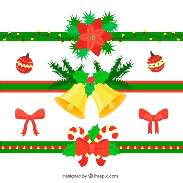 Christmas decoration set in flat design