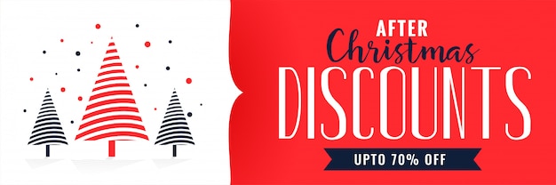 Free Vector christmas discounts banner design template