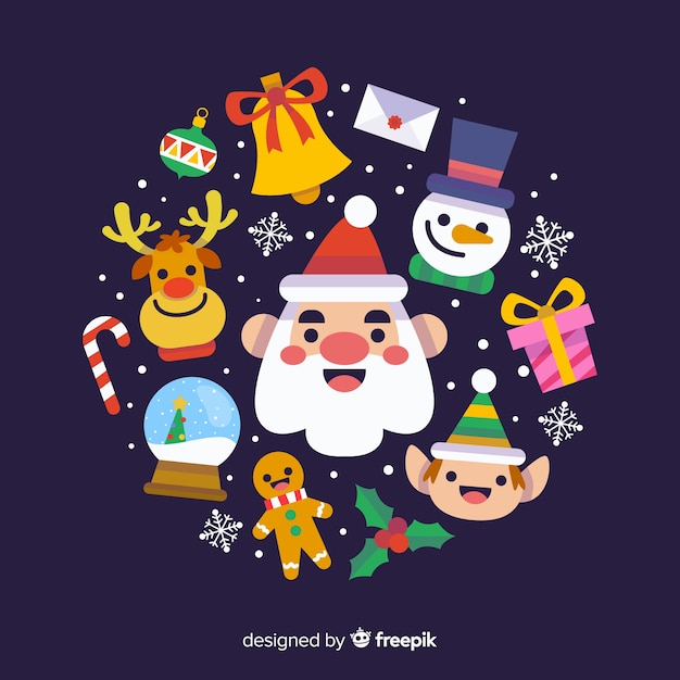 Christmas element collection in flat design