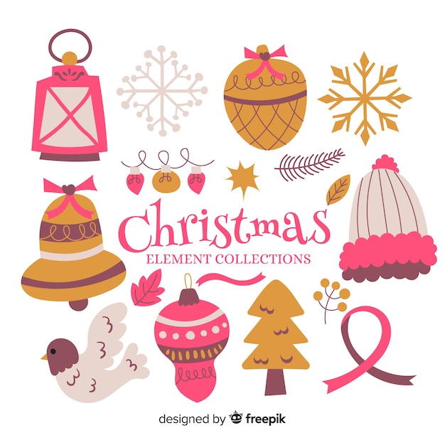 Christmas element collection in flat design