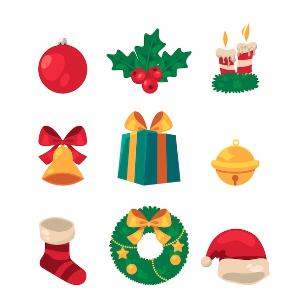 Christmas element collection in flat design