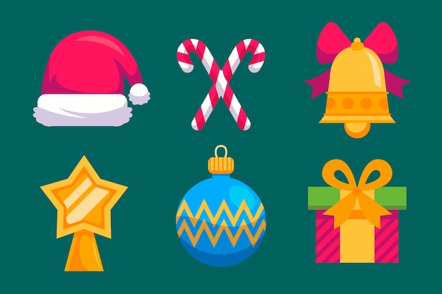 Christmas element collection in flat design