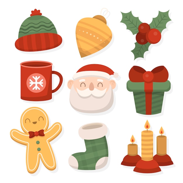 Christmas element collection in flat design