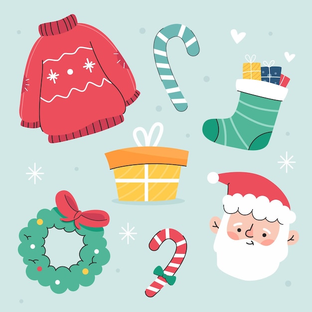 Christmas element collection in flat design