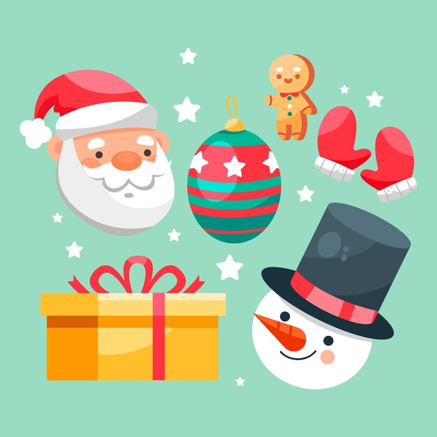 Christmas element collection in flat design