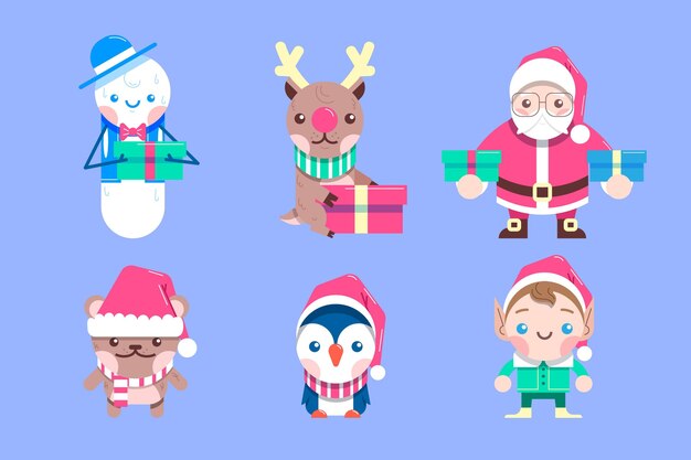 Christmas element collection in flat design