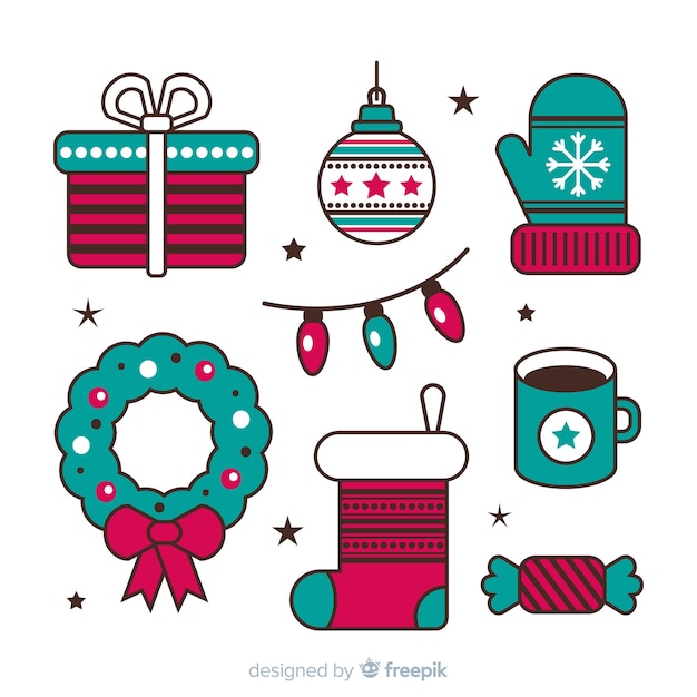 Free Vector christmas element collection