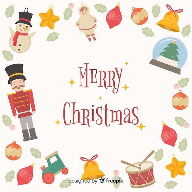 Christmas elements frame background