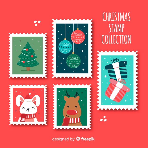 Christmas elements stamp collection