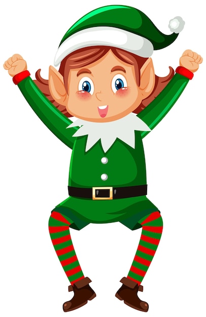 Free vector christmas elf cartoon character