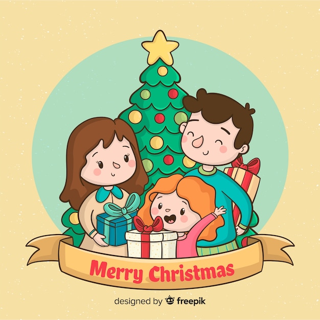 Christmas family scene background