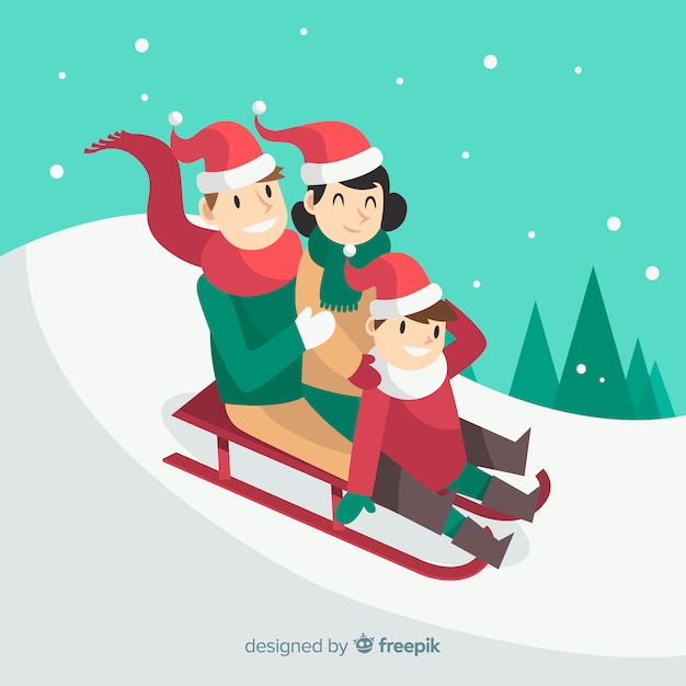 Free Vector christmas family scene