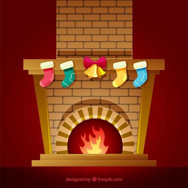 Christmas fireplace background