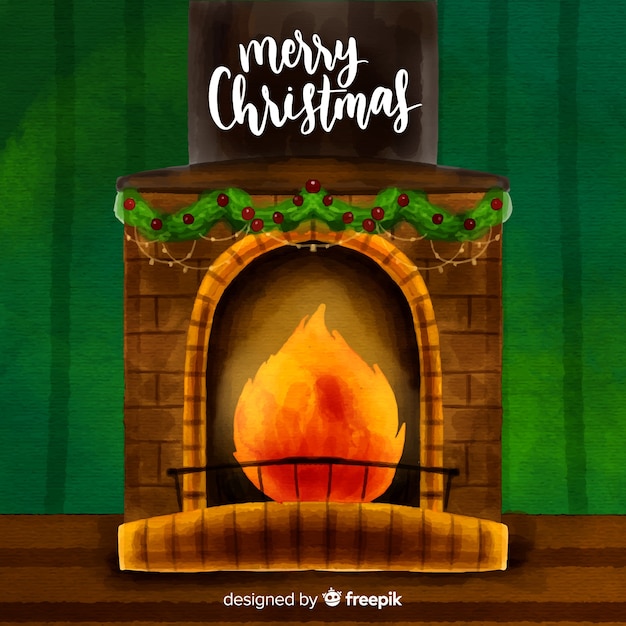 Free Vector christmas fireplace