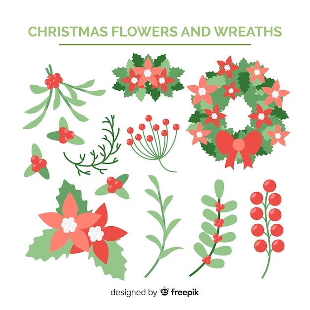 Christmas flower and wreath collection