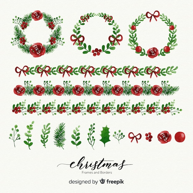 Free Vector christmas frames and borders collection