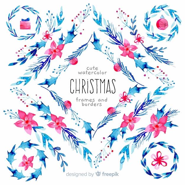 Free Vector christmas frames and borders pack